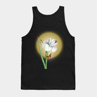 Vintage White Iris Flower illustration Tank Top